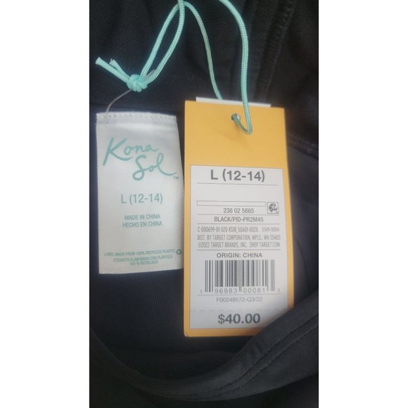 Women's Post Mastectomy Full Coverage One Piece Swimsuit Kona Sol Black Large - Picture 6 of 8